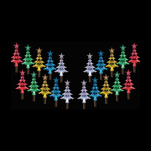 Christmas Solar Mini Tree Path Lights 20pc Multicolour