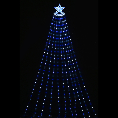 LED Star Tree with Cascading Light Strings - Blue & White