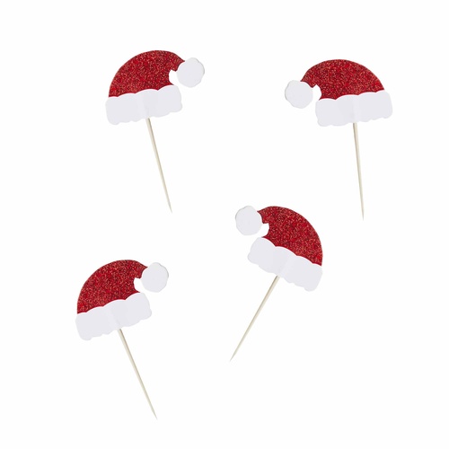 Festive Fun Santa Hat Food Picks 6 Pack