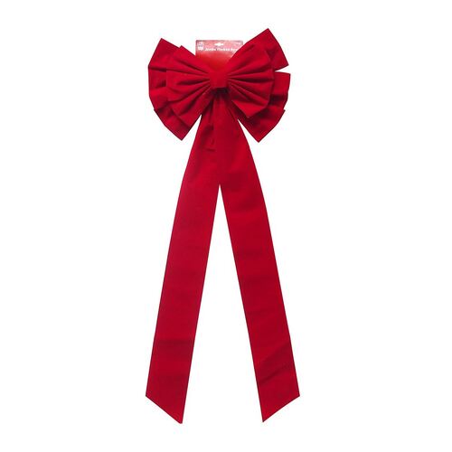 Red Flocked Jumbo Bow 46cm X 122cm