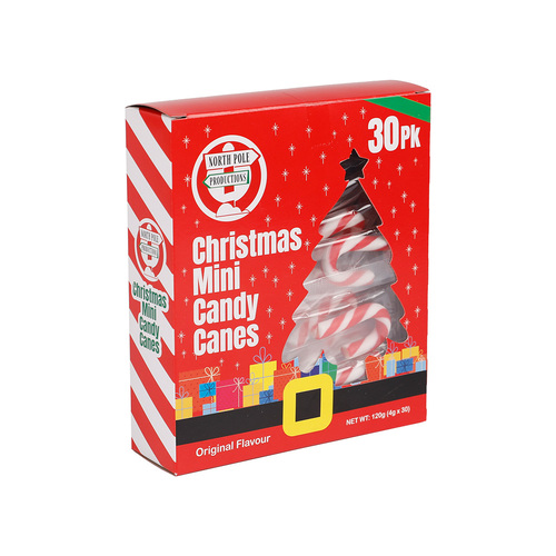 Christmas Mini Candy Canes - 30 Pack Individually Wrapped