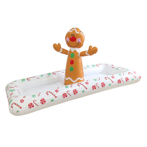 Christmas Inflatable Drinks Cooler - Gingerbread Man Ice Bucket for Party Beverages