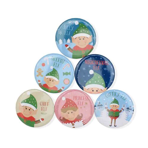 Christmas Elf Badges 6pc