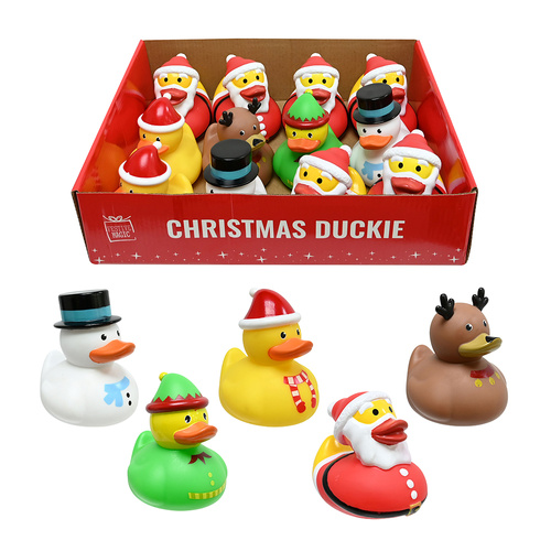 Christmas Rubber Duckies  Festive Bath Toys in Assorted Designs Sent at Random