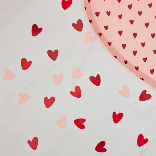 You and Me Pink & Red Hearts Paper Confetti