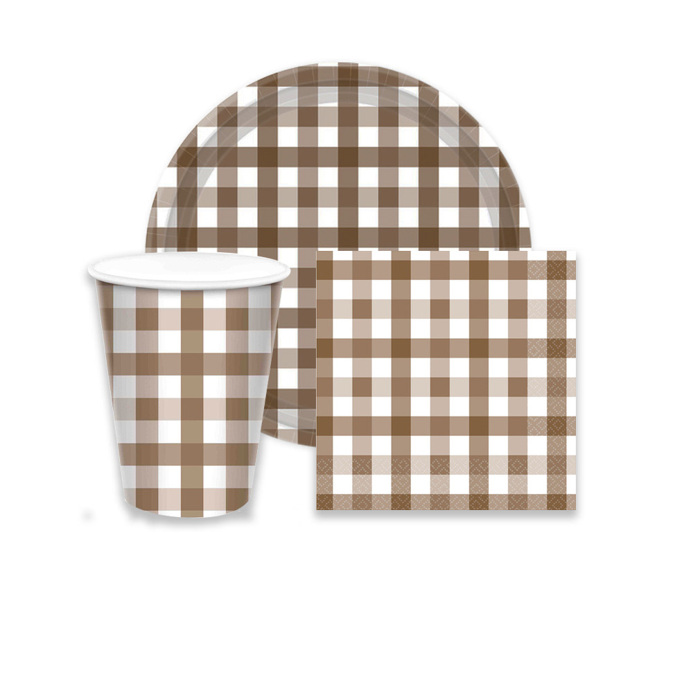 Gingham Teddy Brown image